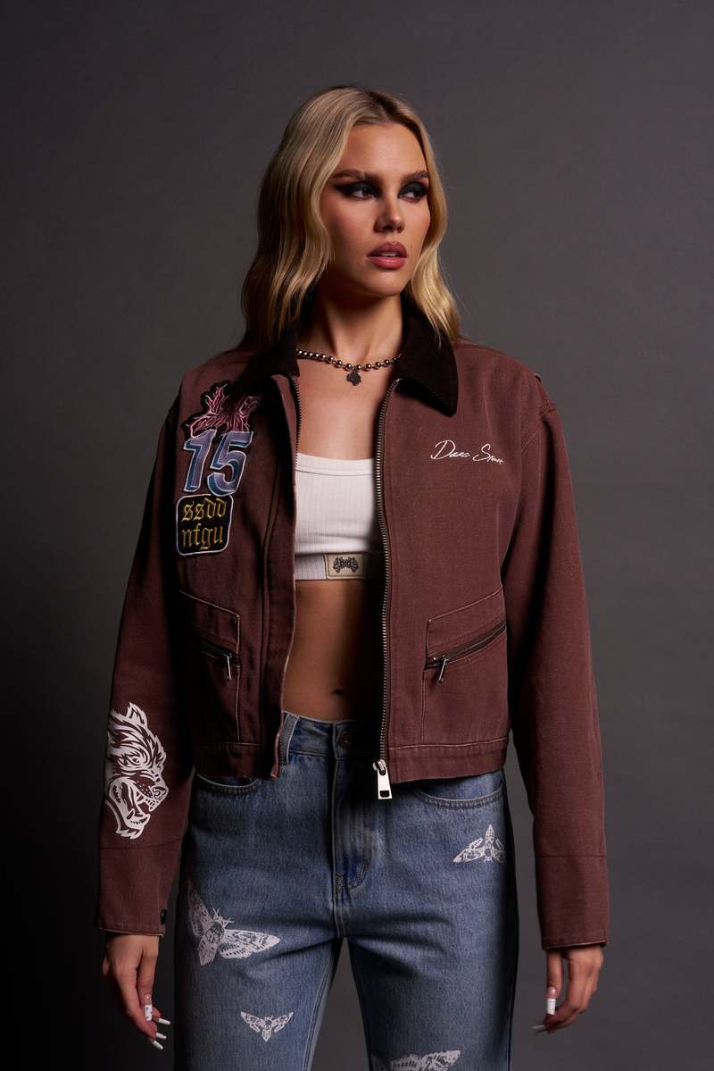 Darc Sport Built From Iron Wayland Cropped Jacket Brązowe | 3065189-GH