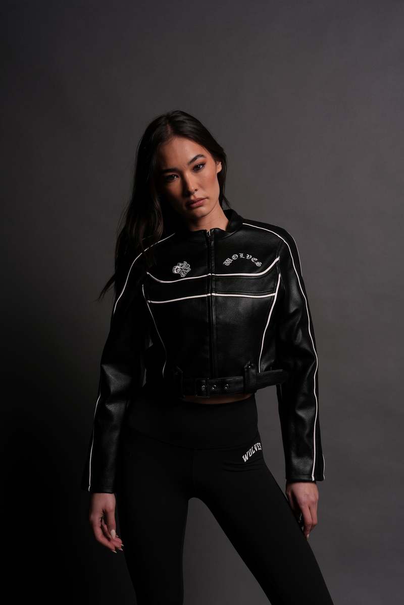 Darc Sport Chopper Wolf Letty Moto Jacket Black/White | 9530247-HK