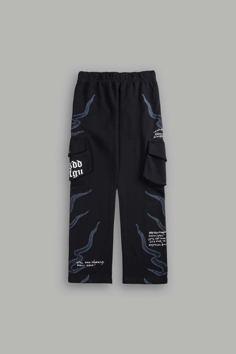 Darc Sport Infernal Bloom Bigelow Cargo Sweat Pants Czarne | 0318275-YU