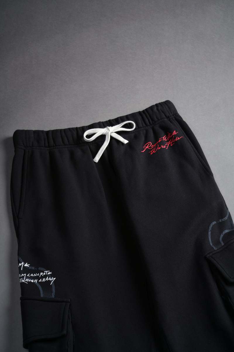 Darc Sport Infernal Bloom Bigelow Cargo Sweat Pants Czarne | 0318275-YU