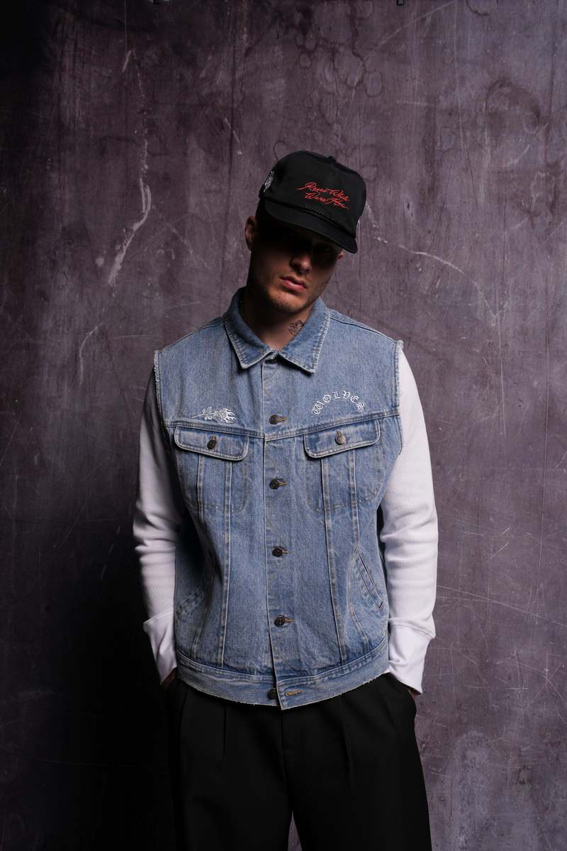 Darc Sport Rose Chopper Clint American Denim Vest Niebieskie | 1023754-QW