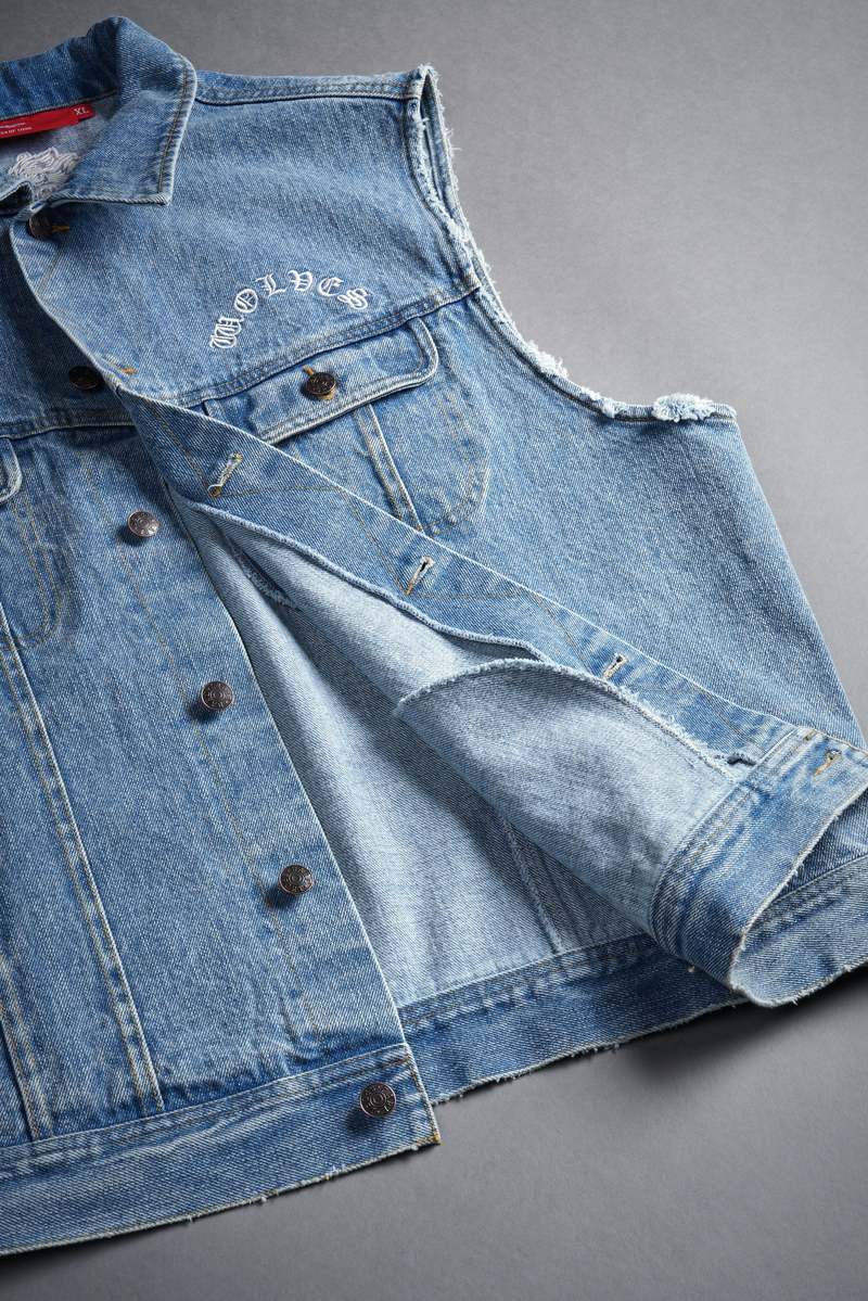Darc Sport Rose Chopper Clint American Denim Vest Niebieskie | 1023754-QW
