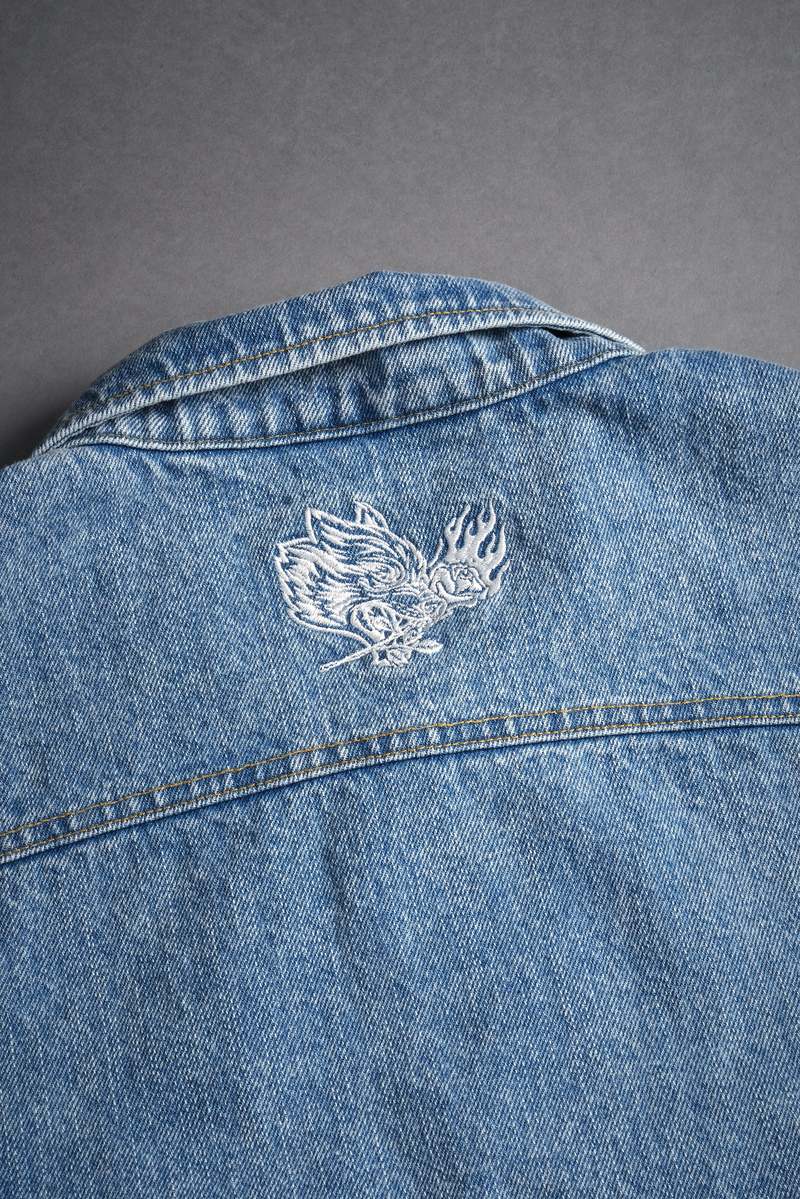 Darc Sport Rose Chopper Clint American Denim Vest Niebieskie | 1023754-QW
