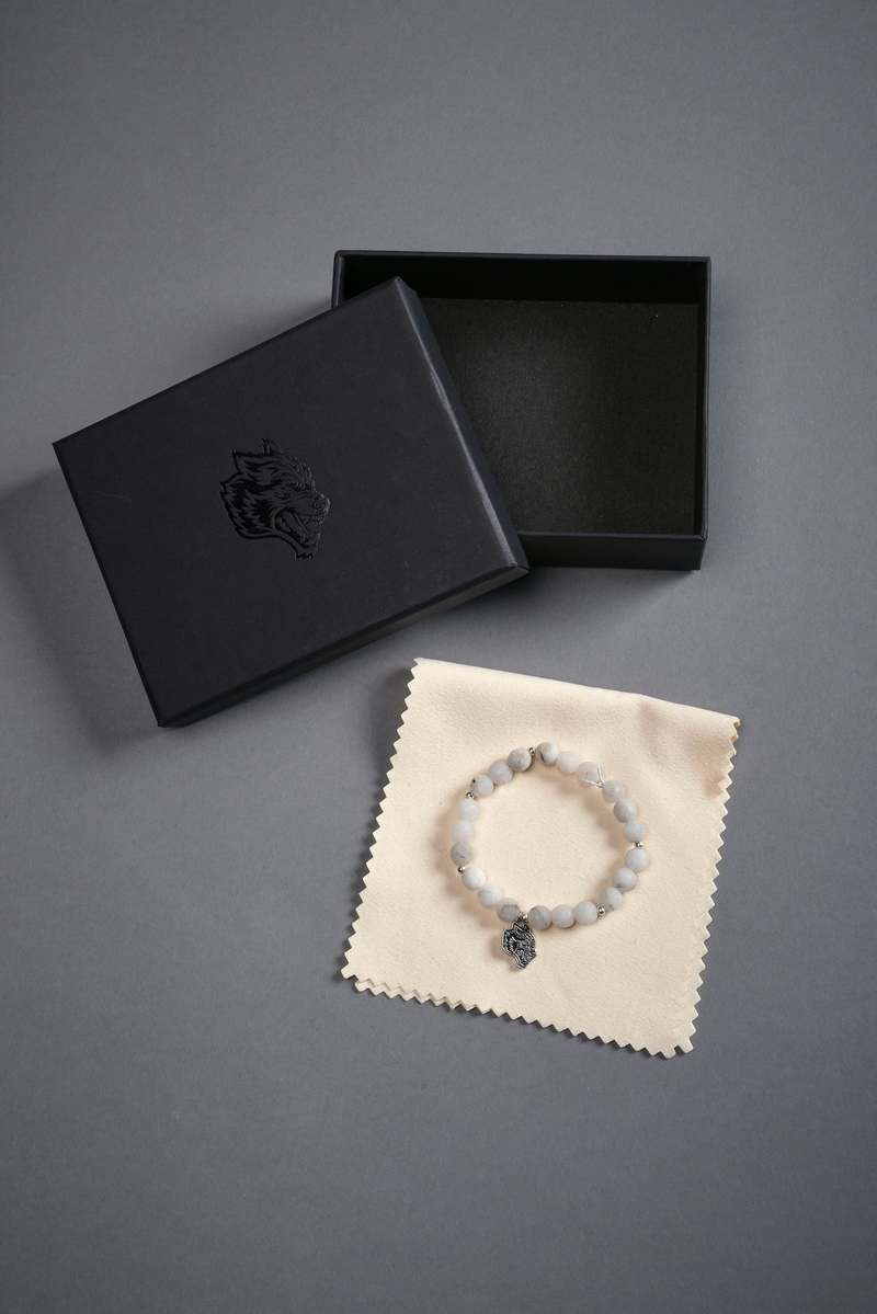 Darc Sport Wolf Head Pendant She Bracelet Białe | 9017248-YI
