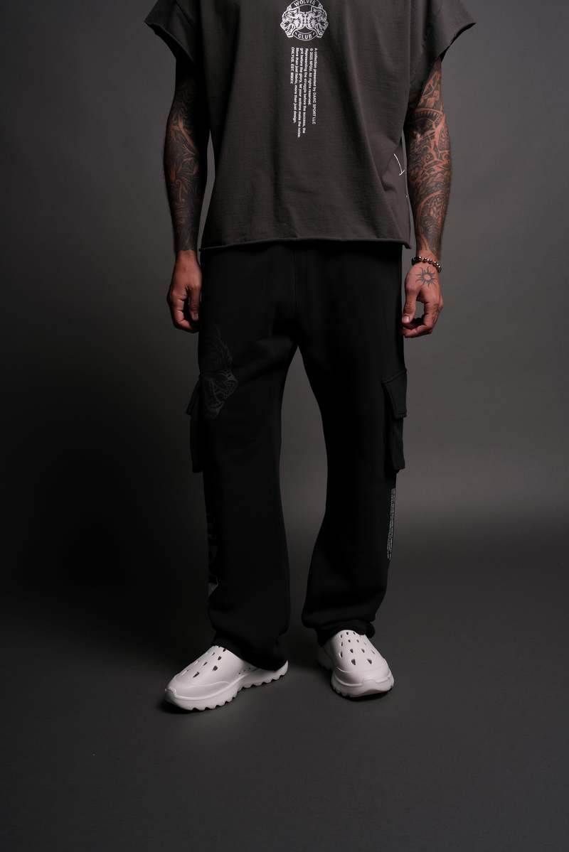 Darc Sport Wolves Represent Bigelow Cargo Sweat Pants Czarne | 1506782-BS
