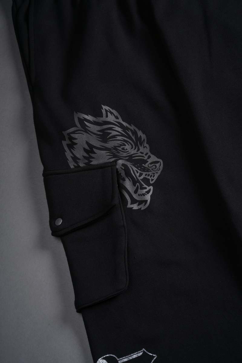 Darc Sport Wolves Represent Bigelow Cargo Sweat Pants Czarne | 1506782-BS