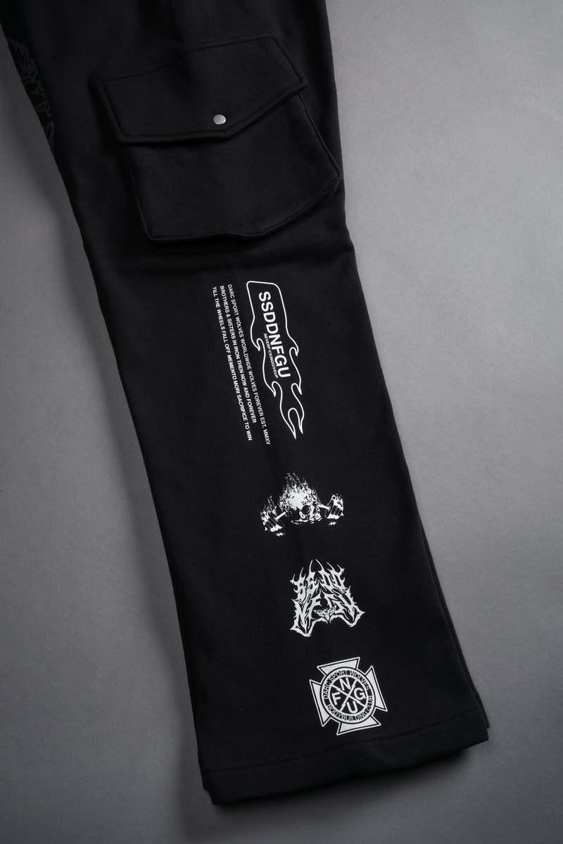 Darc Sport Wolves Represent Bigelow Cargo Sweat Pants Czarne | 1506782-BS