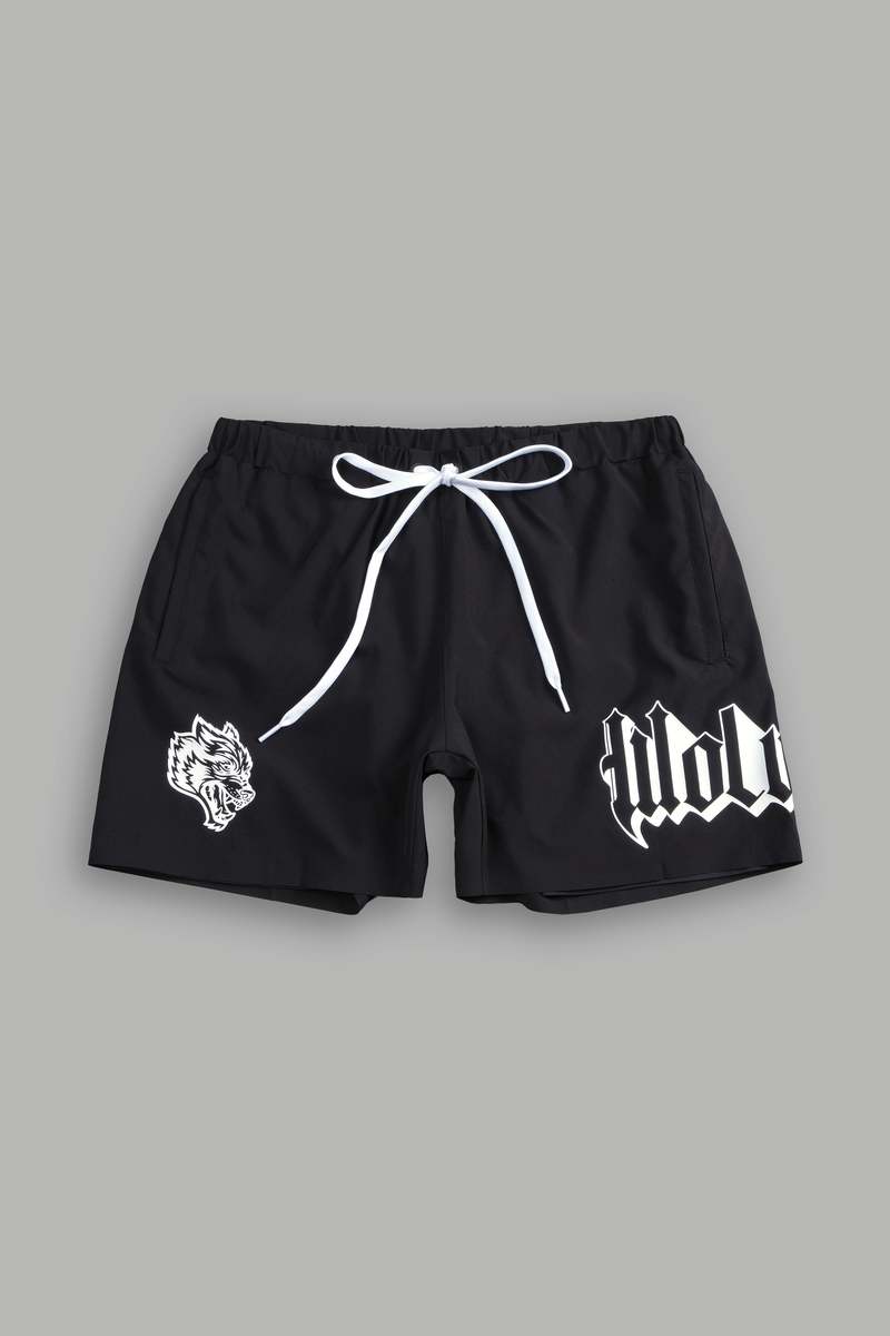 Darc Sport Wolves Represent Compression Shorts Czarne | 0653978-KP